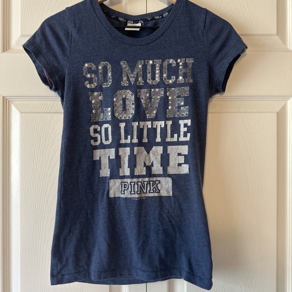Vintage - Victoria’s Secret PINK Bling Top SO MUCH LOVE SO LITTLE TIME - S